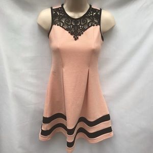 Monteau Girl Sleeveless Pink & Black Dress